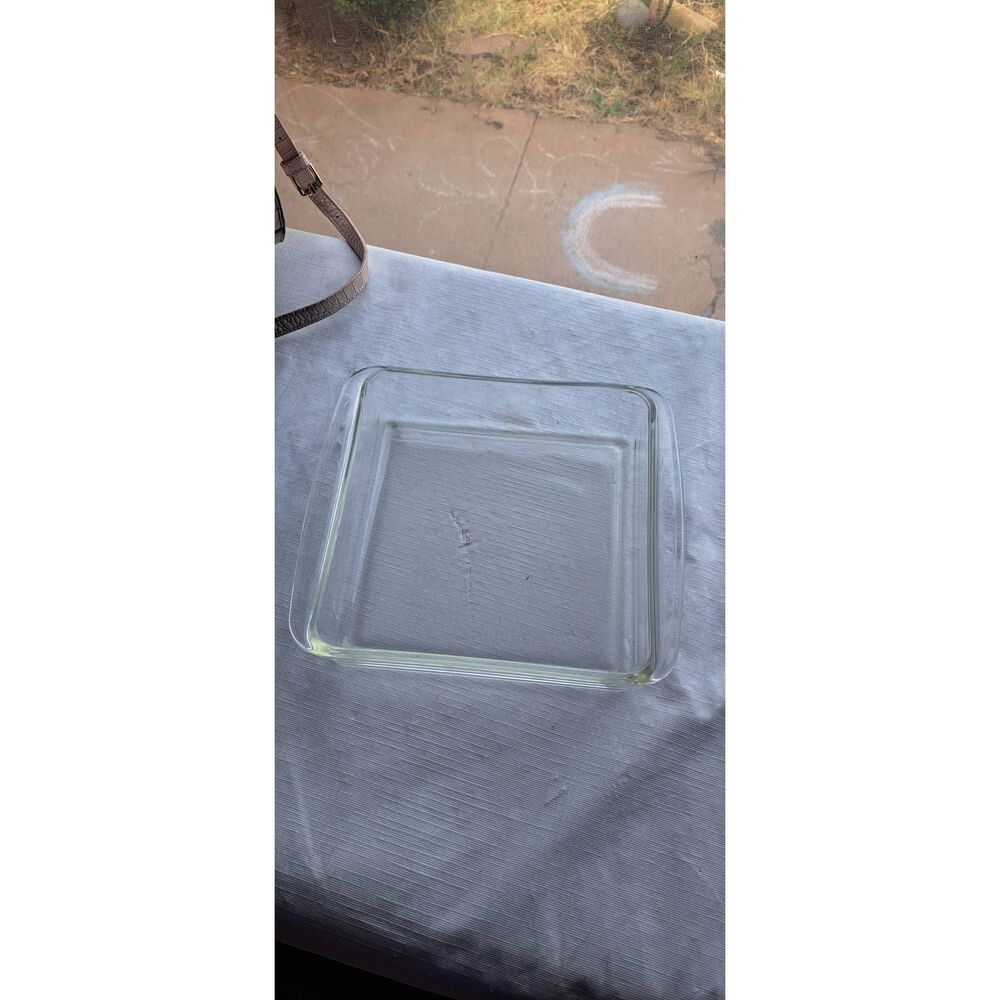 Vintage Pyrex 229 Clear Glass 8” Square Baking Dish 2 Qt Casserole Pan USA